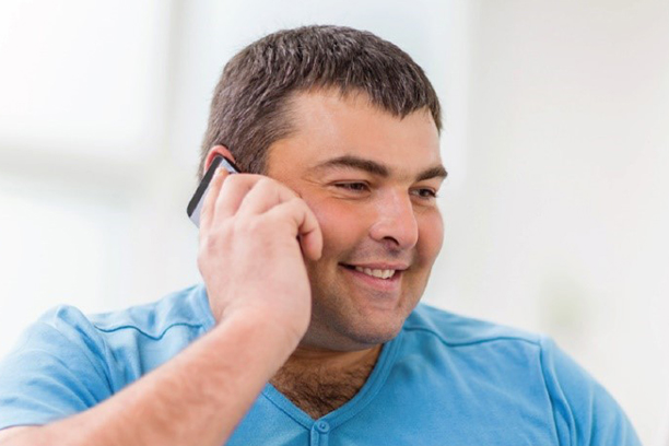 man on phone